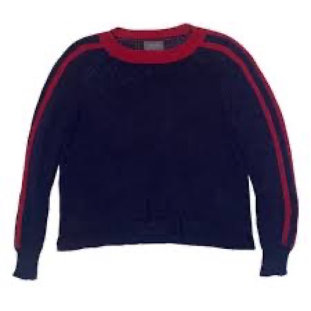 Wooden Ships Paola Buendia navy blue red stripe knit sweater women’s size M/L